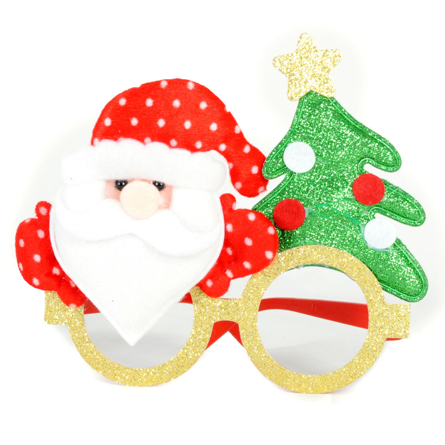 Santa and Christmas Tree Party Glasses