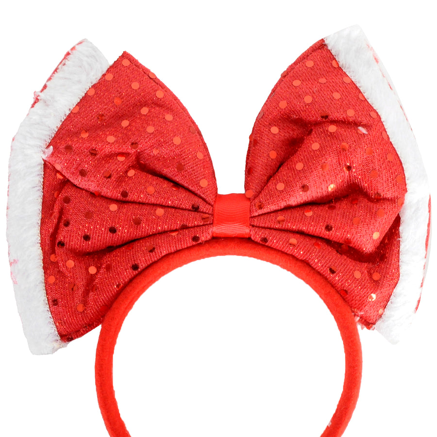 Sequin Red Bow Headband