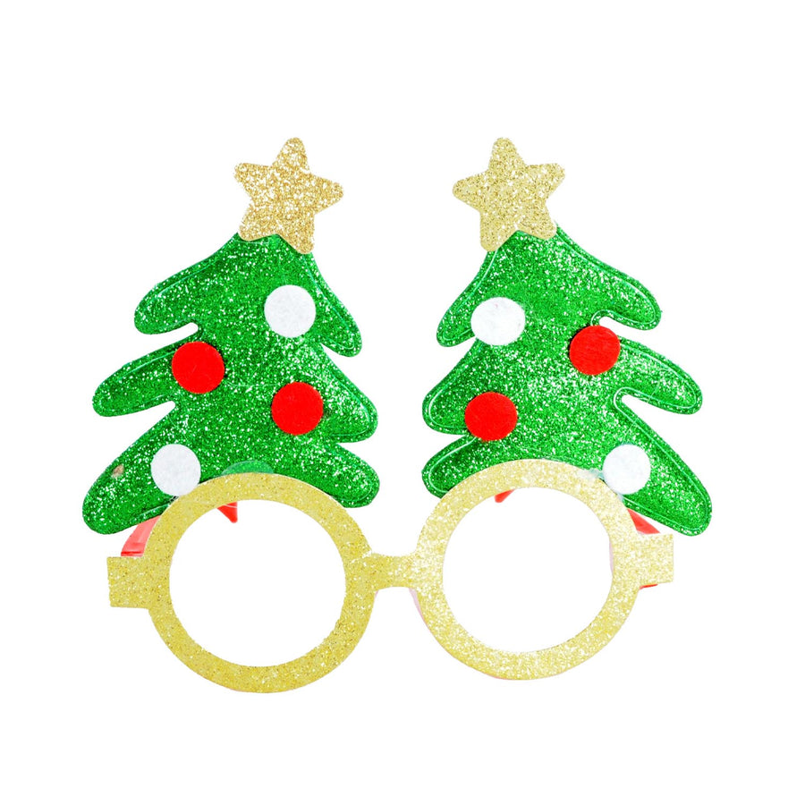 Glitter Christmas Tree Party Glasses