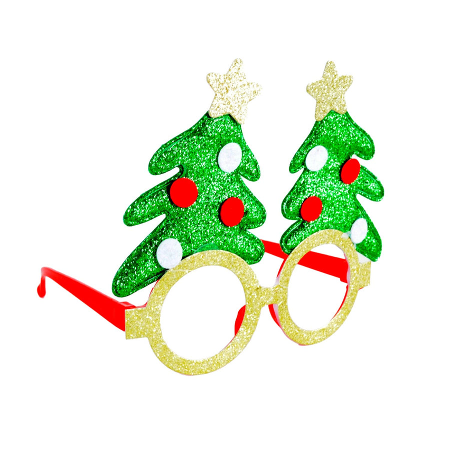 Glitter Christmas Tree Party Glasses