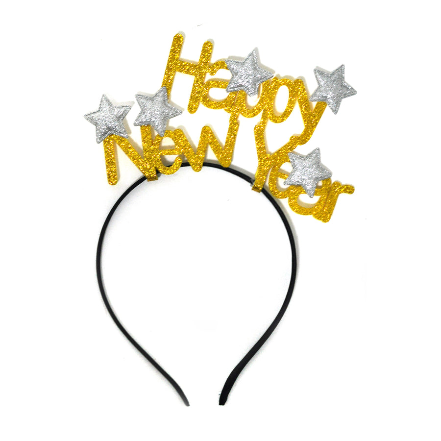 Happy New Year Stars Headband (Gold and Silver)