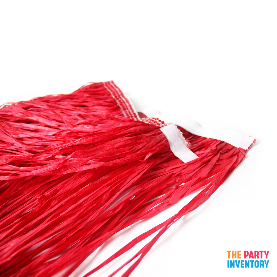 Adult Red Hawaiian Grass Skirt