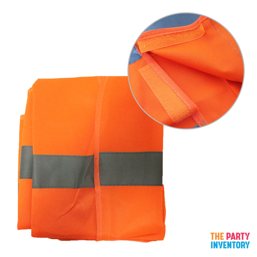 Adult High Vis Safety Vest Builder Costume (Orange)