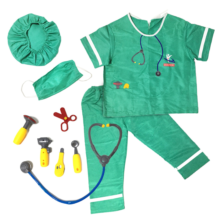 Children Doctor Scrubs Costume and Accessories Kit