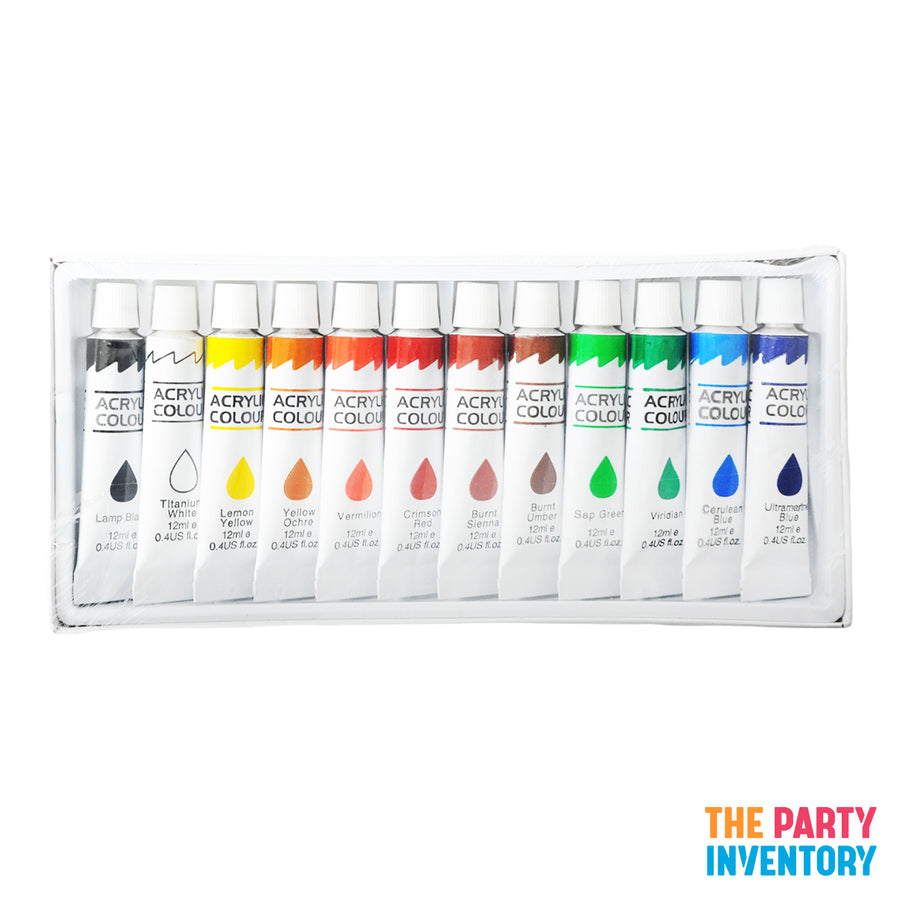 Acrylic Colour Paint & Brush Set