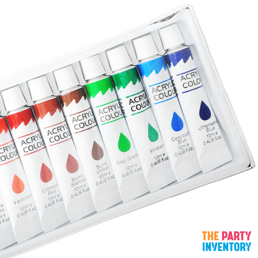 Acrylic Colour Paint & Brush Set