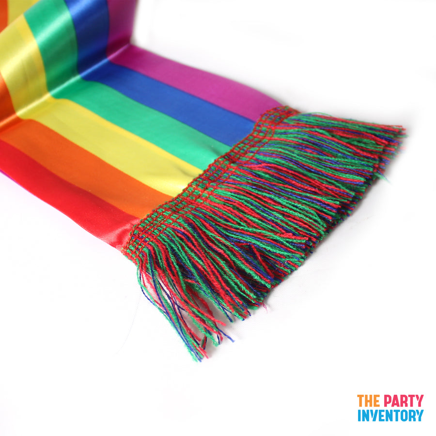 Rainbow Stripe Satin Scarf