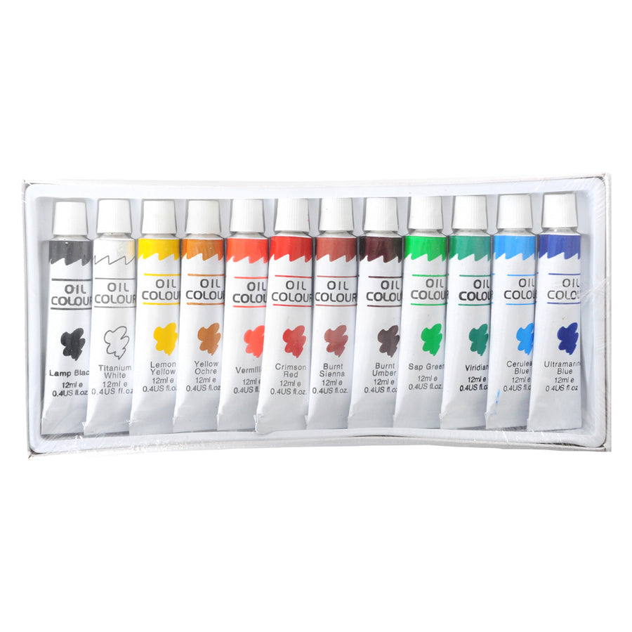 Oil Colours 12ml Paint Tubes (Set of 12)