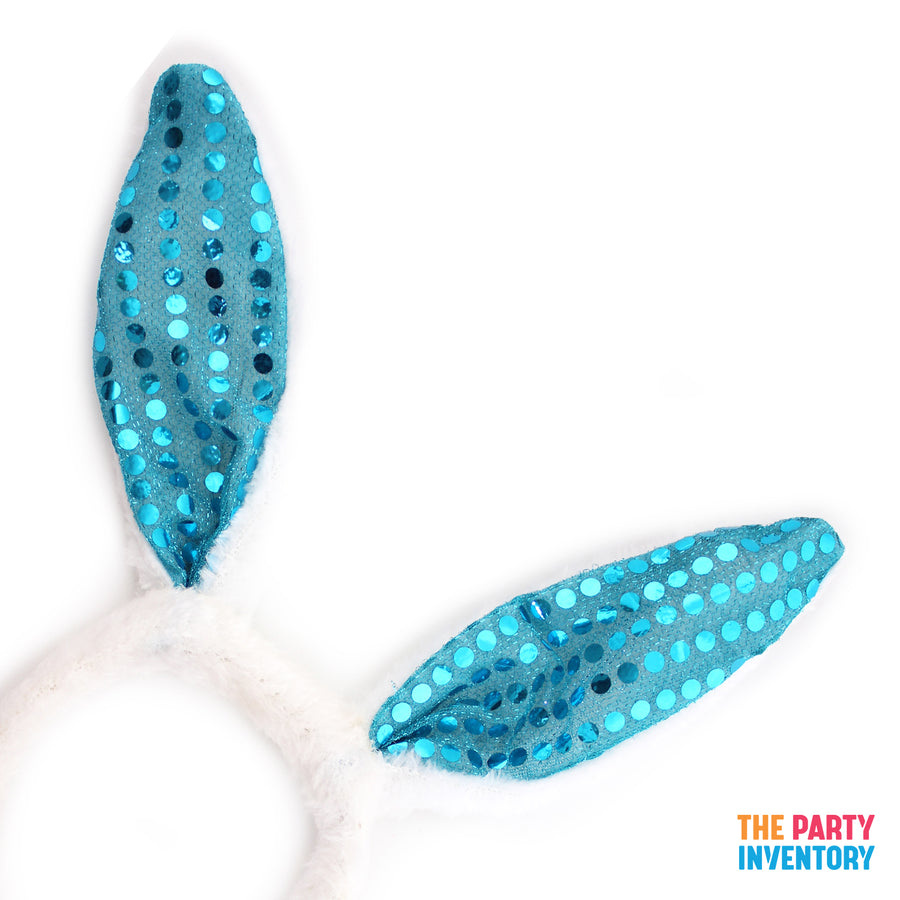 Blue Sequin Bunny Headband