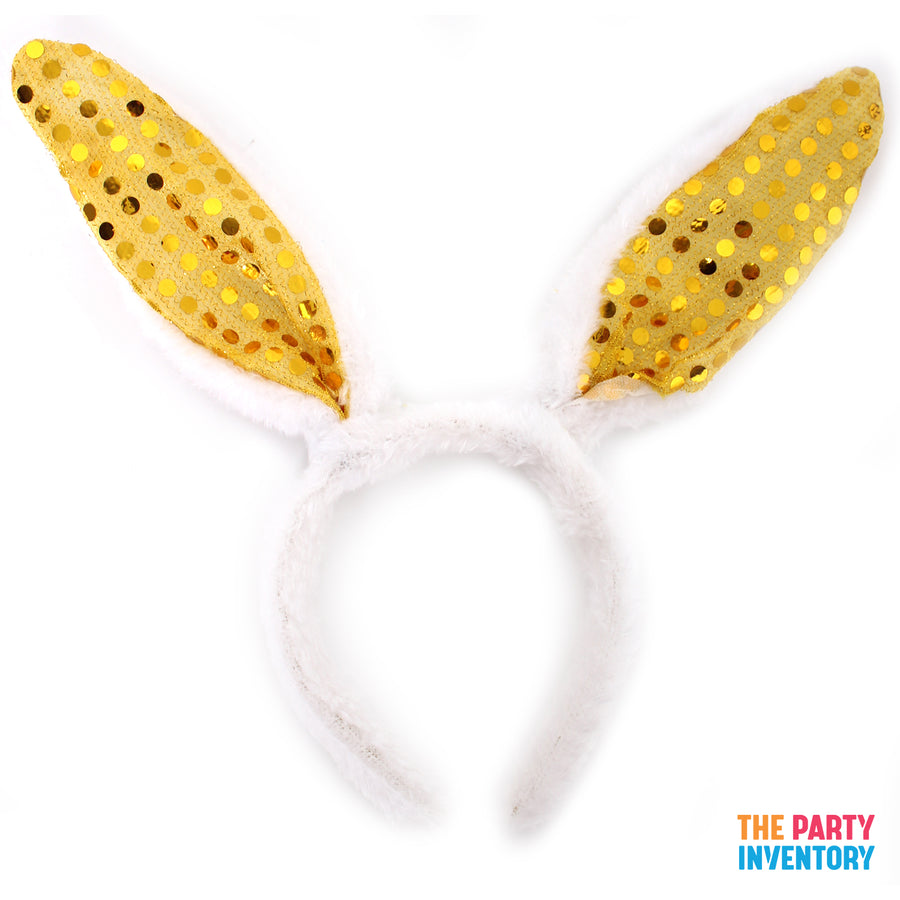 Gold Sequin Bunny Headband