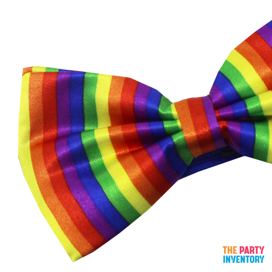 Rainbow Vertical Stripe Bow Tie