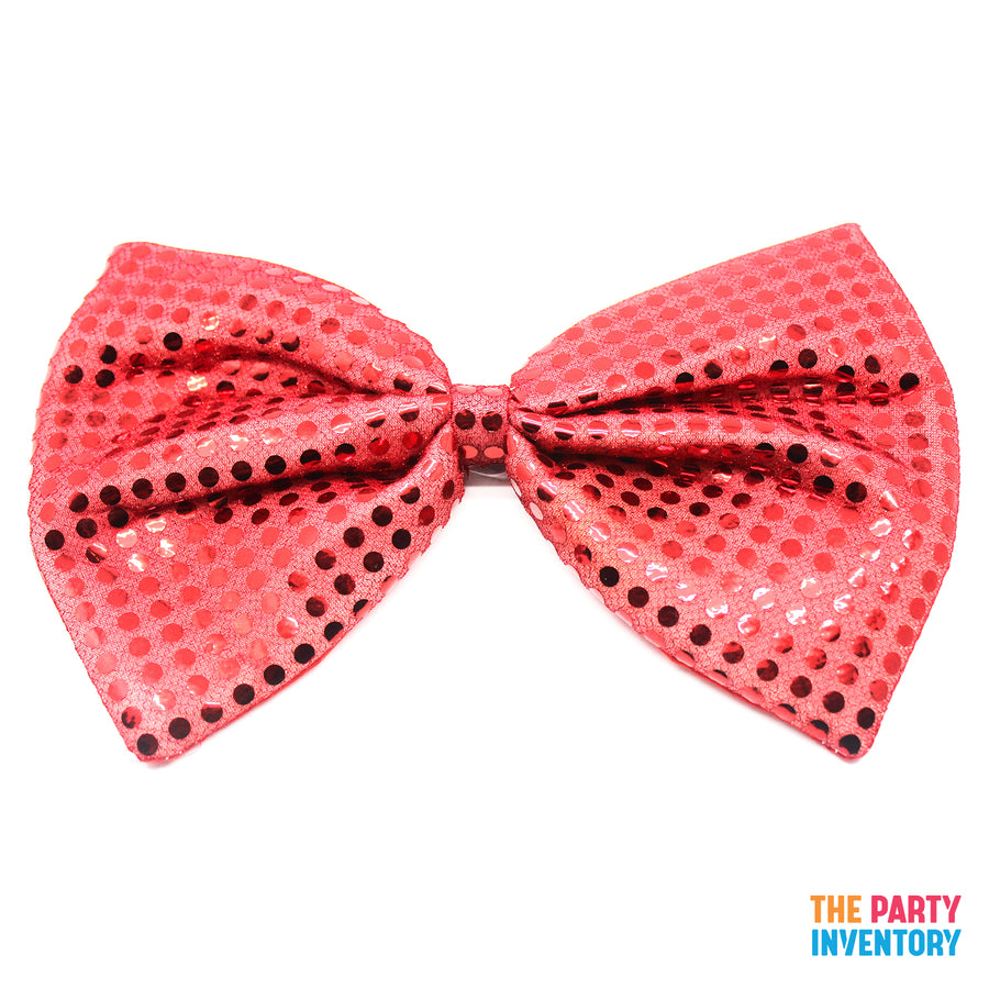 Jumbo Sequin Bow Tie (Red)