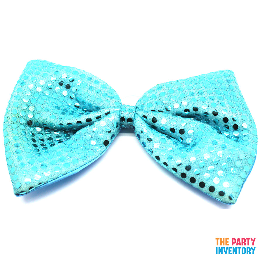 Jumbo Sequin Bow Tie (Blue)