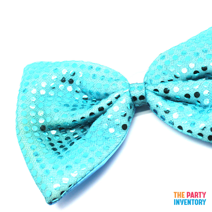 Jumbo Sequin Bow Tie (Blue)