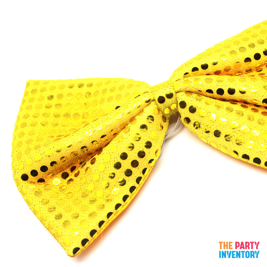 Jumbo Sequin Bow Tie (Gold)