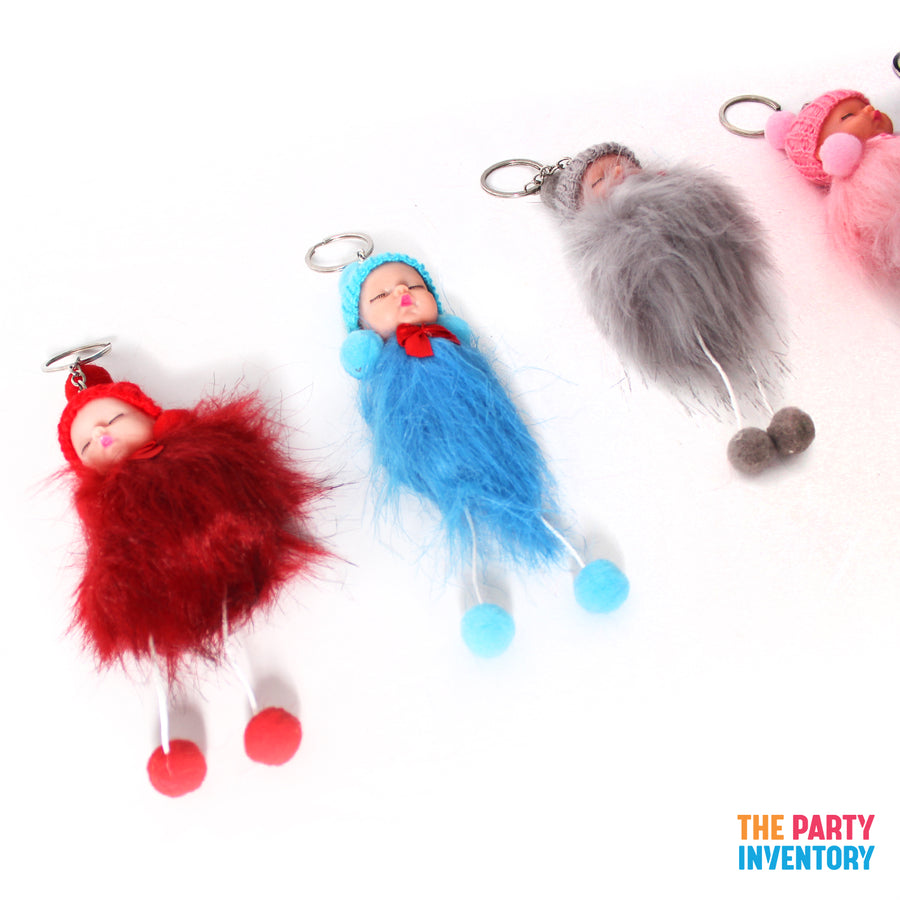 Beanie Baby Fluffy Pom Pom Key Ring (with legs)