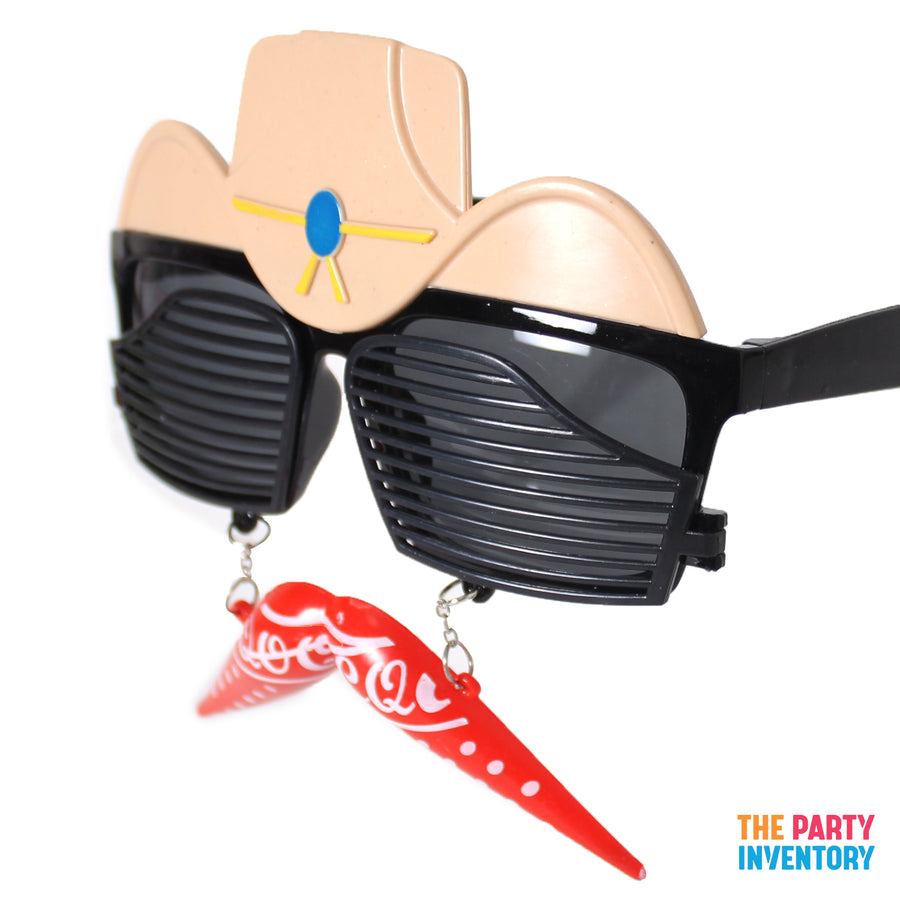 Cowboy Party Glasses with Moustache