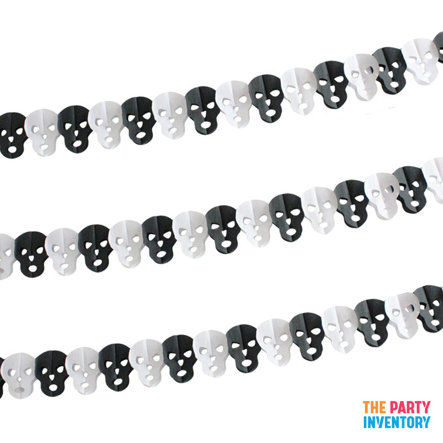 Black & White Paper Skull Garland