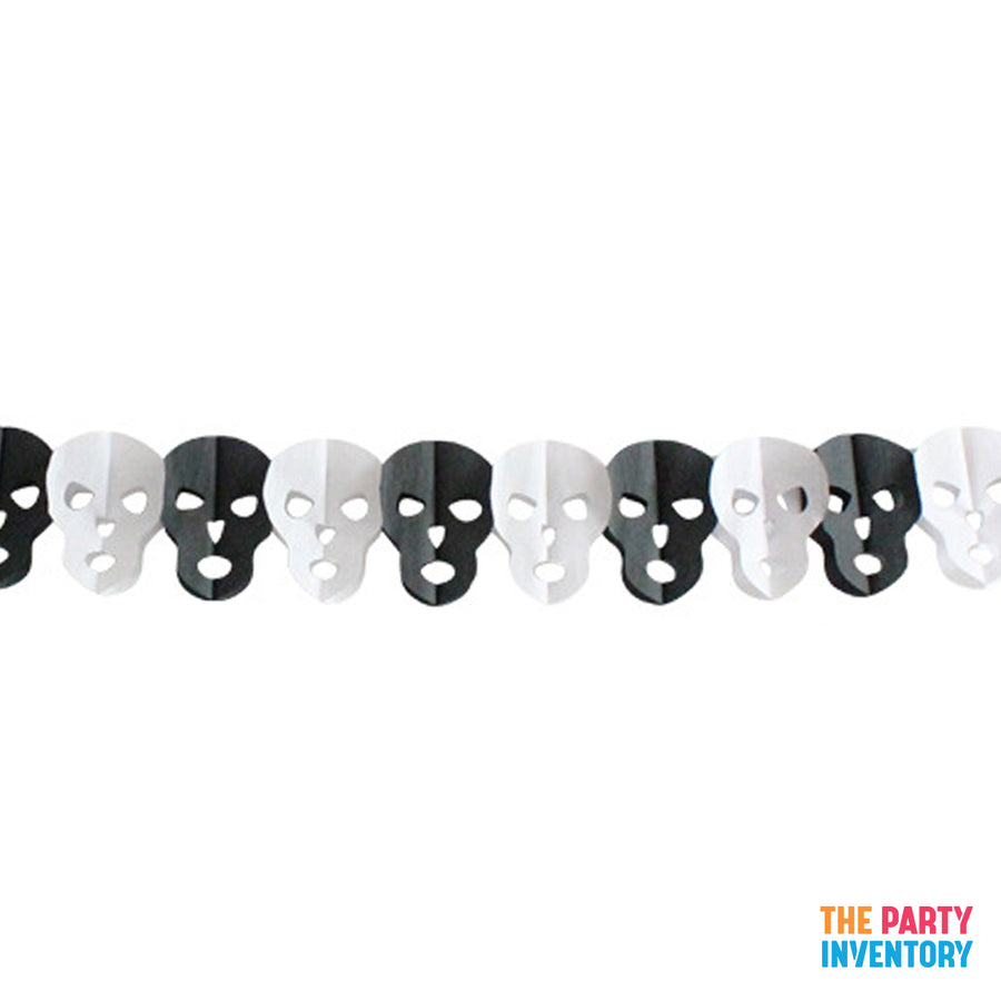 Black & White Paper Skull Garland