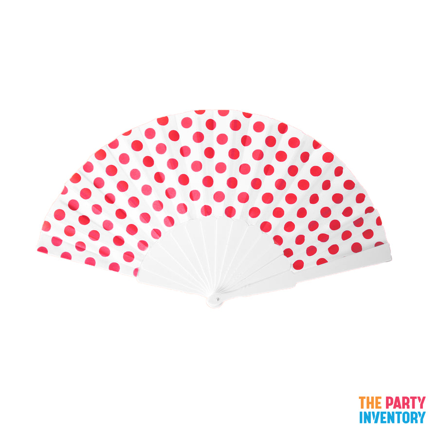 Red Polka Dot Fan (White)