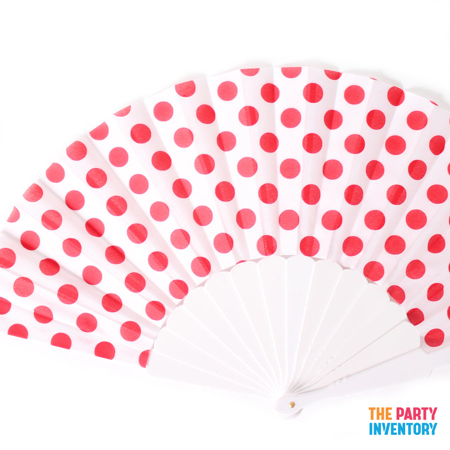 Red Polka Dot Fan (White)