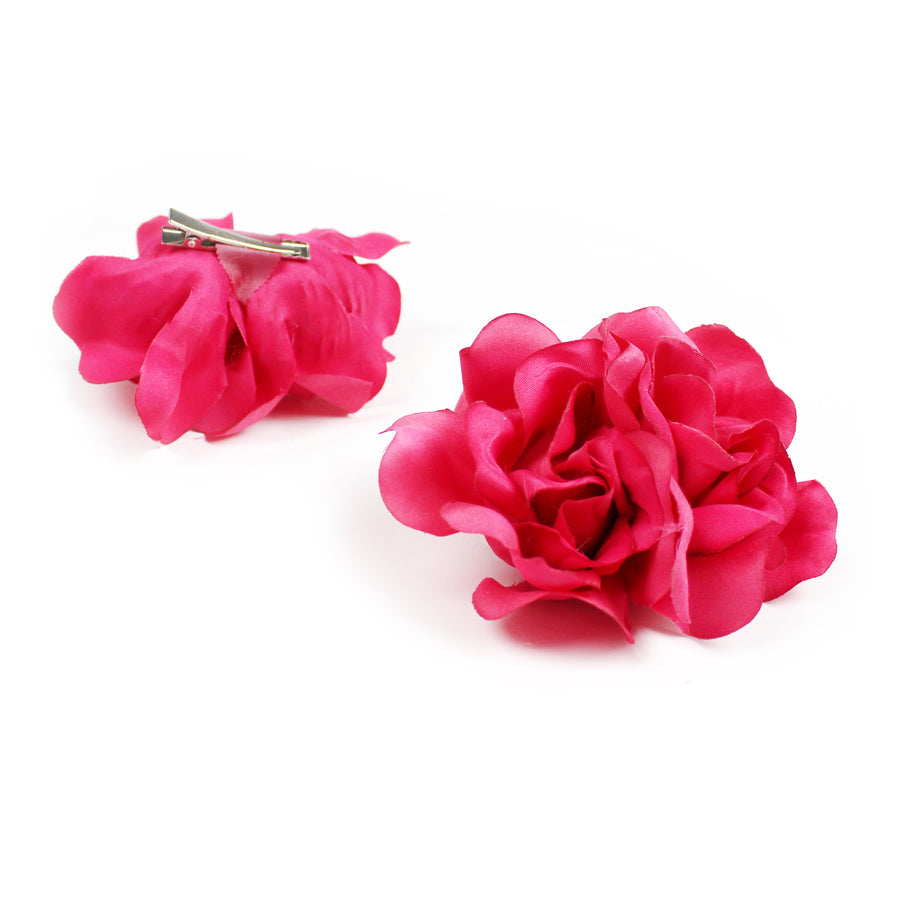 Pink Double Flower Hair Clip