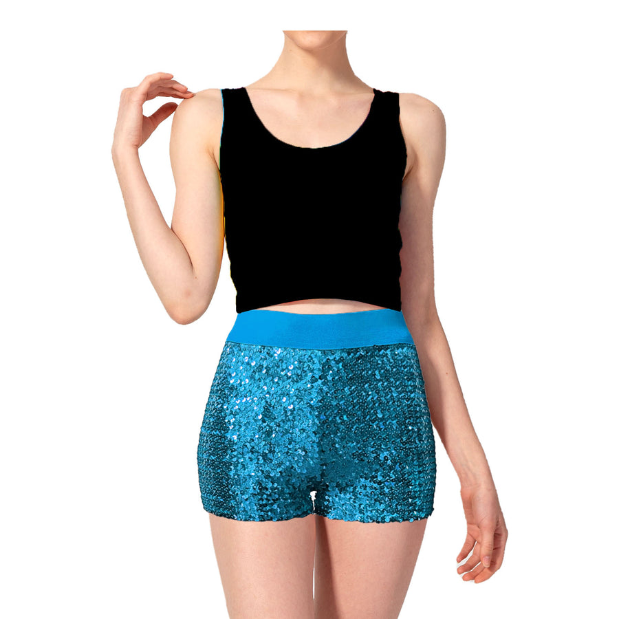 Sequin Shorts (Light Blue)