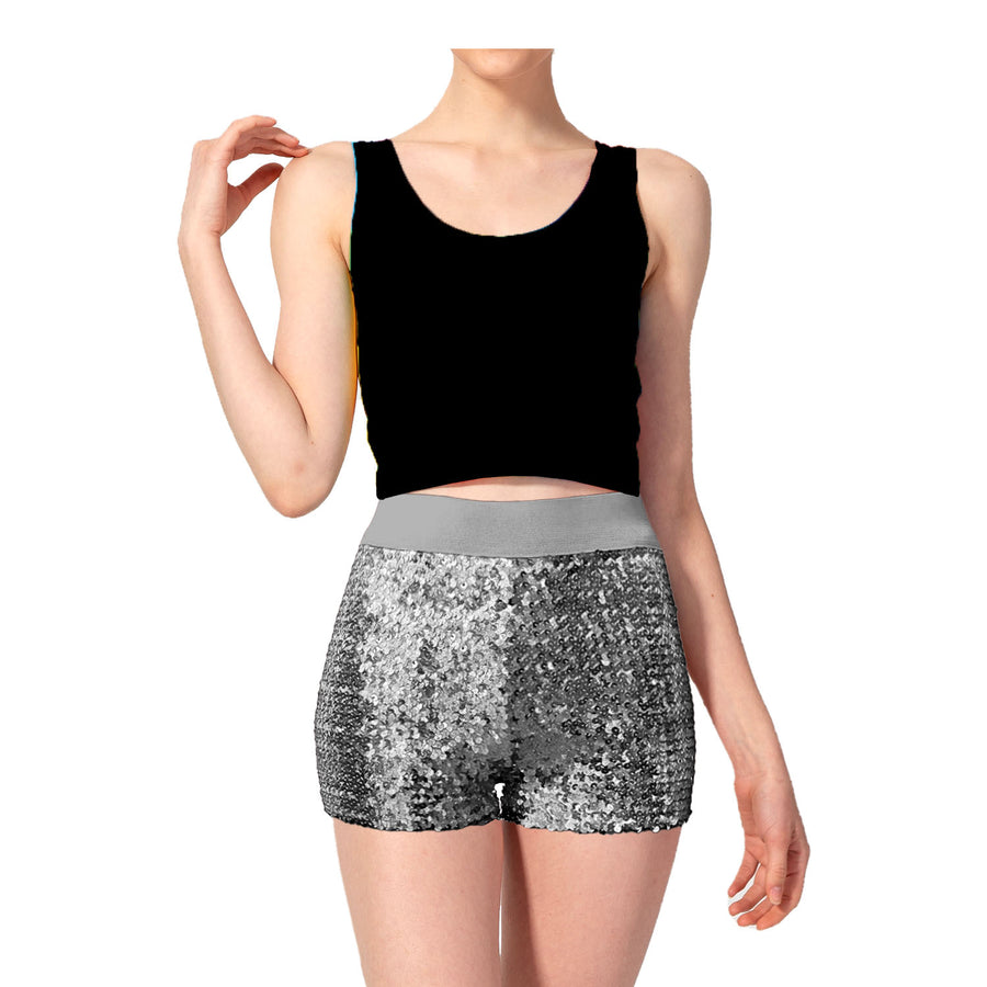 Sequin Shorts (Silver)