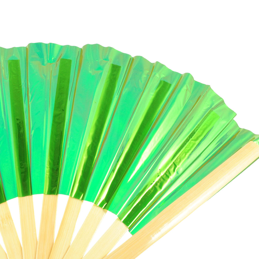 Giant Iridescent Hand Held Fan (Green)