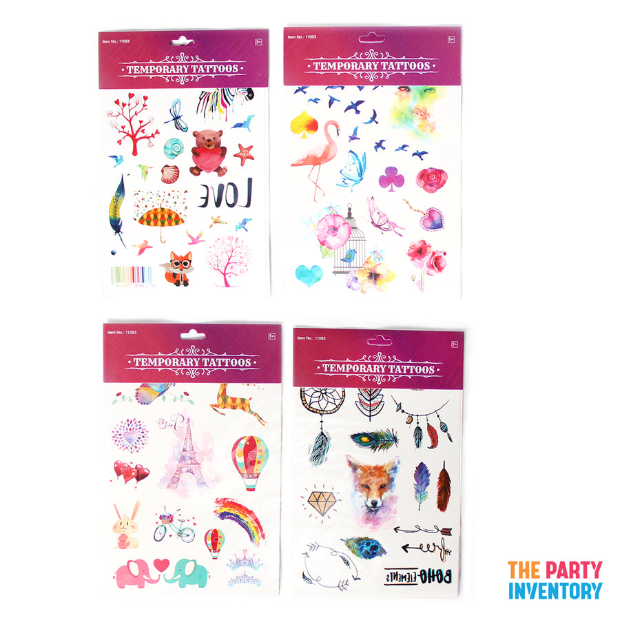 Watercolour Temporary Tattoos