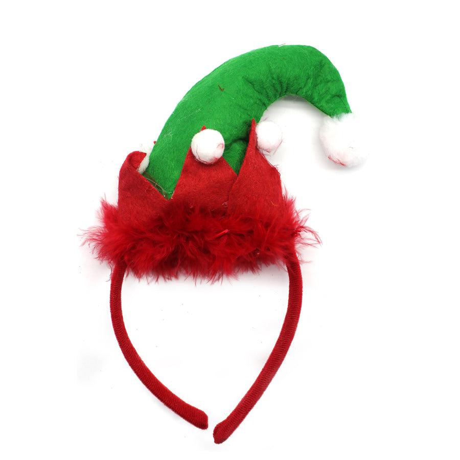 Red & Green Elf Hat Christmas Headband