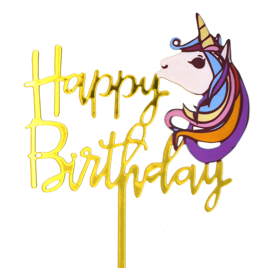 Happy Birthday Unicorn Cake Topper