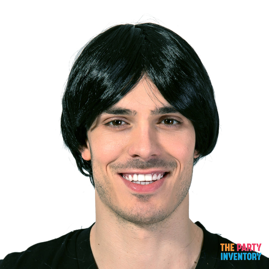 Mens Middle Part Wig (Black)