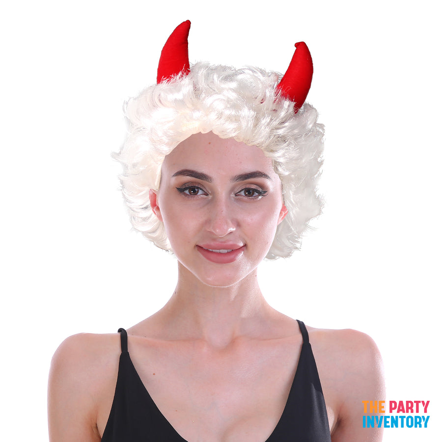 Short Wig with Devil Horns