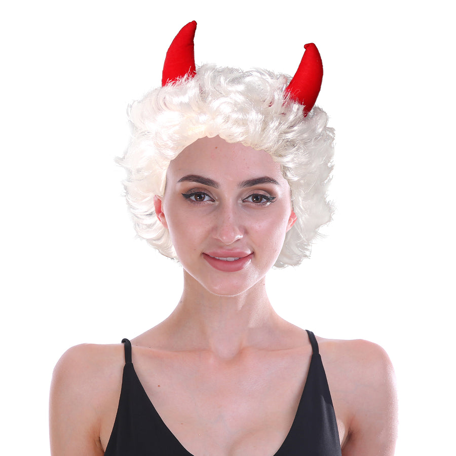 Short Wig with Devil Horns