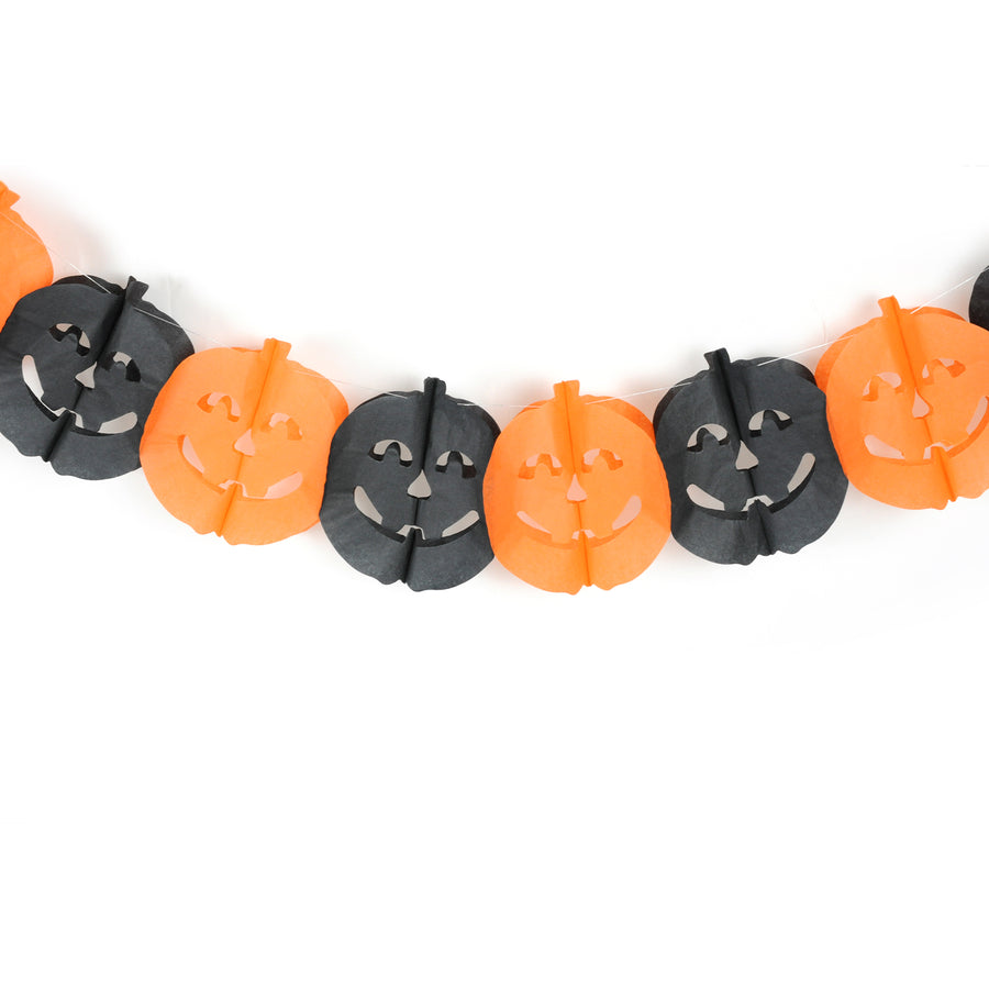 Black & Orange Paper Pumpkin Garland