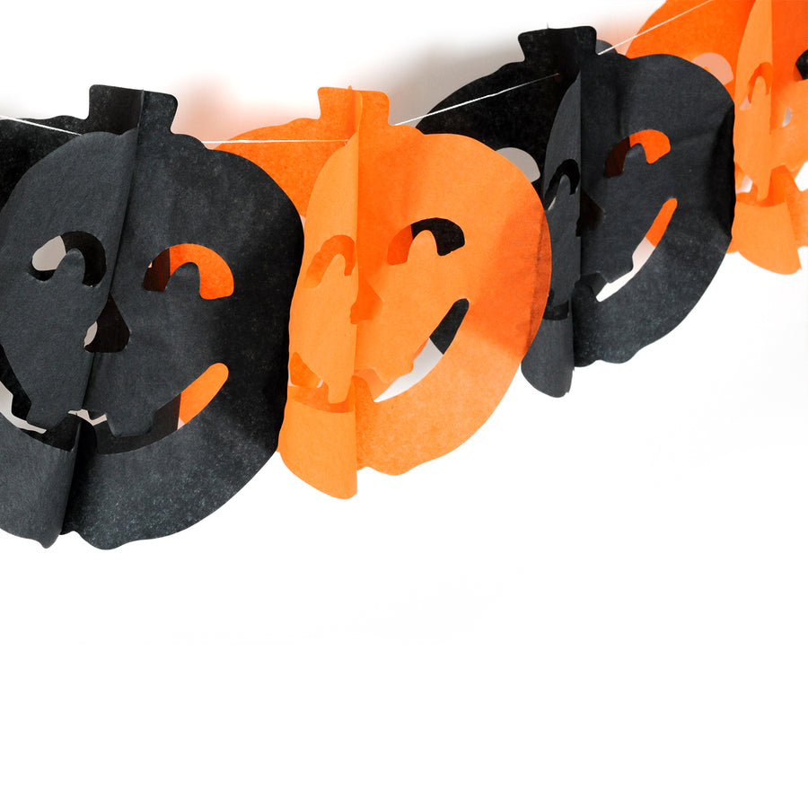 Black & Orange Paper Pumpkin Garland