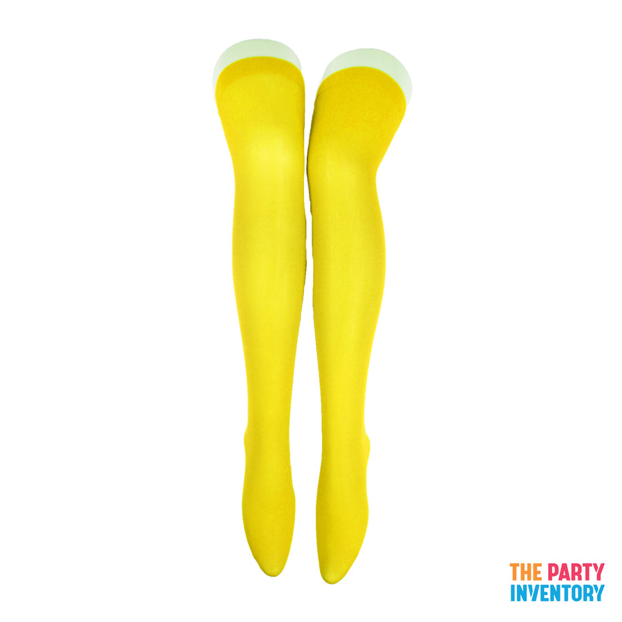 Yellow Plain Over Knee Stockings