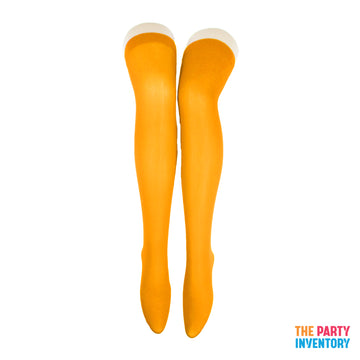 Orange Plain Over Knee Stockings