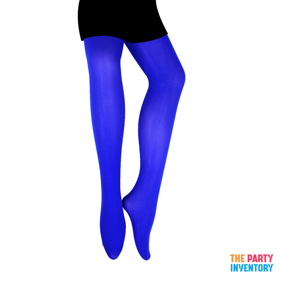 Blue Plain Pantyhose