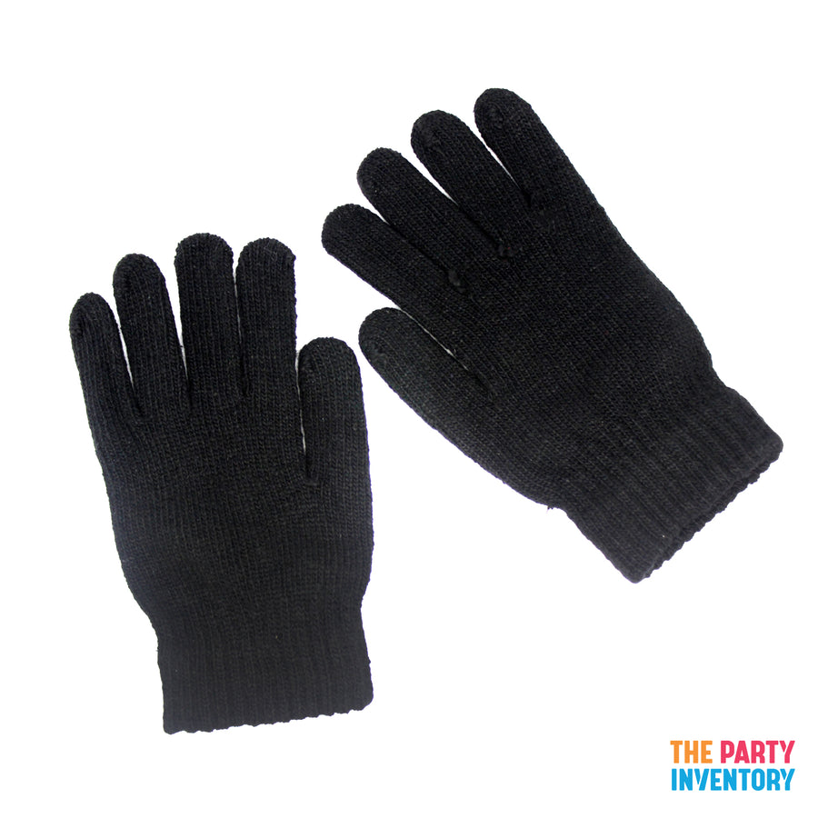 Classic Black Winter Beanie & Gloves Set